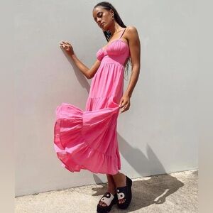 Princess Polly Joella midi dress - pink - size 4 - open back